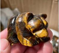 VEKETE Piedra De Ojo De Tigre Natural Tallada A Mano,Artesanías De Cristal De Panda Y Regalos Decorativos,PC 1