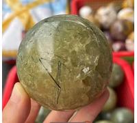 VEKETE Piedra Natural,Ágata De Uva,Bola De Cristal Pulida,Esfera De Cuarzo,Gema Verde,Regalo De Decoración Feng Shui,60-70mm