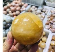 VEKETE Piedra Preciosa Natural,Piedra Lunar Amarilla,Naranja,Esfera De Cristal,Piedras De Roca Lunar,Aura Flash,Mineral De Cuarzo,Bola Decorativa Preciosa,7-8cm