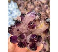 VEKETE Racimo De Cristal De Cuarzo Fantasma Fantasma Púrpura Natural,Piedras Y Cristales De Roca,Espécimen Mineral De Reiki,Decoración Del Hogar,300-350g