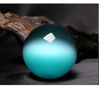 VEKETE Rara Esfera De Bola De Cristal De Ojo De Gato Azul De Cuarzo Natural Decoración Del Hogar,10cm
