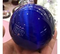 VEKETE Rara Esfera De Bola De Terapia De Cristal De Ojo De Gato Azul De Cuarzo Natural Decoración Del Hogar,60mm
