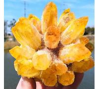 VEKETE Raro Grupo De Cristal Amarillo Eléctrico,Cristal De Cuarzo,Muestra Mineral,Artesanías Y Regalos Decorativos,700-800g