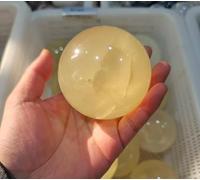 VEKETE Regalo De Decoración De Oficina En Casa De Bola De Cristal Amarillo Natural,50-60mm