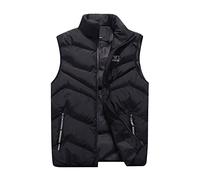 Vekewsap Chaleco acolchado ligero para hombre chaleco de plumas otoño invierno softshell sin mangas chaleco deportivo cálido chaleco ligero cuello alto chaleco de invierno chaleco de ocio grueso al