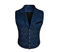 Vekewsap Paisley Chaleco de traje para hombre, estilo medieval, vintage, steampunk, cuello en V, jacquard, sin mangas, chaqueta de traje, blazer, ajustado, chaleco de boda, ligero, retro, chaleco de