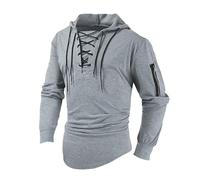 Vekewsap Sudadera retro medieval para hombre con capucha, sudadera para exteriores, estilo urbano, medieval, manga larga, con cordones, gótico, steampunk, cordón, sudadera con capucha, Gy1., XXL
