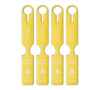 Veki 4 Piezas Etiquetas de Equipaje de PVC, Etiquetas de Identificación de Equipaje con Tarjeta para Información Personal, Etiqueta de Viaje para Maletas y Mochilas (Amarillo)