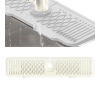 Veki Alfombrilla de Silicona para Grifo, Protector Salpicaduras de Fregadero, Bandeja de Recogida de Goteo, Tapete Absorbente para Fregadero para Proteger Encimera de Cocina y Baño (61cm, Blanco)