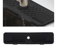 Veki Alfombrilla de Silicona para Grifo, Protector Salpicaduras de Fregadero, Bandeja de Recogida de Goteo, Tapete Absorbente para Fregadero para Proteger Encimera de Cocina y Baño (61cm, Negro)