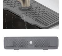 Veki Alfombrilla de Silicona para Grifo, Protector Salpicaduras de Fregadero, Bandeja de Recogida de Goteo, Tapete Absorbente para Fregadero para Proteger Encimera de Cocina y Baño (61cm, Gris)