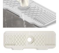 Veki Alfombrilla de Silicona para Grifo, Protector Salpicaduras de Fregadero, Bandeja de Recogida de Goteo, Tapete Absorbente para Fregadero para Proteger Encimera de Cocina y Baño (43 cm, Blanco)