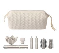 Veki Bolsa de Almacenamiento y Viaje Impermeable para Dyson Airwrap/Supersonic, Shark FlexStyle, Estuche Portátil Protector para Accesorios de Secador (Blanco roto, 37×16×20 cm)