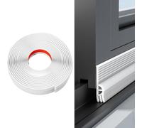 Veki Burlete Ventana Corredera Autoadhesiva, Tira de Sellado para Ventana Antipolvo, Cinta de Sellado de Ventanas Impermeable, Junta de Ventanas TPE para Anti Frío, Aislante, Ruido (Blanco, 4m)