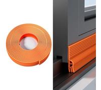 Veki Burlete Ventana Corredera Autoadhesiva, Tira de Sellado para Ventana Antipolvo, Cinta de Sellado de Ventanas Impermeable, Junta de Ventanas TPE para Anti Frío, Aislante, Ruido (Naranja, 4m)