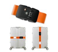 Veki Correas de Equipaje Ajustables, Correas para Maletas de Viaje, Equipaje Cinturón con TSA Cerradura de Combinación, Accesorios Viaje para Reconocer Fácil el Equipaje para 20-32 Pulgadas (Naranja)