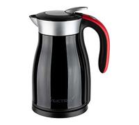 Vektra VEK-1701B Hervidor de agua sin cable con aislamiento al vacío, respetuoso con el medio ambiente, fácil de verter, 1,7 litros, negro/rojo