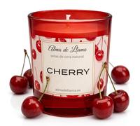 Vela Aromática Cherry - Vela Perfumada Cereza - Hecho en España - Cera de Oliva Natural - Vaso Rojo - 40 Horas - Aroma Premium - Regalos perfectos