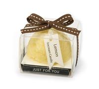Vela aromática con cinta fragancia limón 6X6cm.