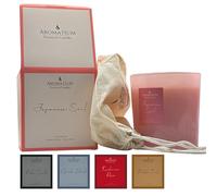 Vela aromática ecológica 550 g - Japanese Soul | Aroma floral afrutado | 70 h de duración | Cera vegetal | Incluye caja de regalo y bolsa de lino | Premium XL