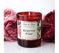 Vela Aromática Eterna Flor - Vela Perfumada Eterna Flor - Cera de Oliva Natural - Vaso Rojo - 40 Horas - Aroma Premium - Regalos perfectos