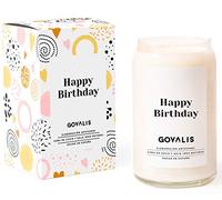Vela Aromática Feliz Cumpleaños | Cera de Soja 100% Natural | 100 horas, Vela Perfumada Grande en Vaso, Olor Dulce, Regalo Cumpleaños Original para Amigos, Familiares, Decoración, Yoga, Dormitorio