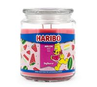 Haribo Vela aromática grande en tarro con tapa, mezcla de melón, 510 g, vela aromática afrutada, 2 mechas, duración de combustión hasta 100 h, idea de regalo para mujeres, aroma afrutado