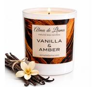 Vela Aromática VAINILLA & ÁMBAR - Vela Perfumada VANILLA & AMBER - Cera de Oliva Natural - 40+ Horas - Aroma Premium - Hecho en España (Estándar, 1 mecha)