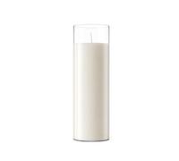 Vela blanca sin fragancia de 7 días, cera ecológica, recipiente de vidrio con alto contenido de boro, para oraciones religiosas, decoraciones de fiestas y emergencias (paquete de 1)