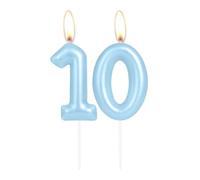 Vela brillante con número 10 de color azul claro, vela para tarta de cumpleaños número 10, decoración para tarta de cumpleaños, decoración de aniversario de boda