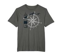 Vela Brújula Rosa de los Vientos Faro Camiseta