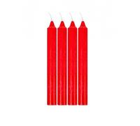Vela Bujia Roja de 17cm, VELAS LUMAR, 4uds.