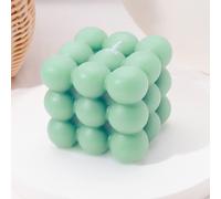 Vela Burbuja | Velas artesanales naturales y perfumadas | Velas 100% Veganas | Velas decorativas sostenibles elaboradas con cera de soja natural | decoración bohemia | 6 x 6 x 6 cm (1pc, verde)