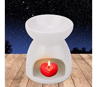 Vela calentadora de fusión de cera, quemador de aceite Tealight calentador de cera lámpara de fragancia nocturna horno de aceite de esencia de cerámica vela incienso estufa de aromaterapia(Flor)