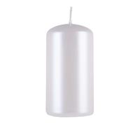 Vela cilíndrica estándar DONAU HOME, lacada/de parafina, 60 x 115 mm, perla blanca, vela decorativa de cera, 1 unidad, para decoración