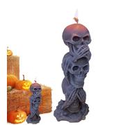 Vela con cabeza de esqueleto,Velas con calavera - No escuches el mal No veas el mal hables ninguna vela malvada - Velas de calavera Decoración de terror Vela de esqueleto gótico de decoración