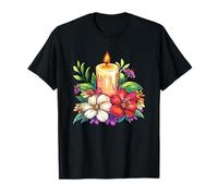 Vela Conmemorativa con símbolo de Recuerdo de Flores Camiseta