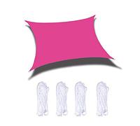 Vela cuadrada de 7 tamaños y 21 colores para terraza de jardín, tela Oxford, con cuerda de varios tamaños para exteriores, jardín, terraza, patio, fiesta, color rojo rosa, 2 x 3 m