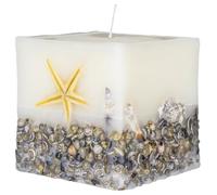 Vela cuadrada DONAU HOME Brezza/90x90mm/Brisa Marina/Blanca/1 unidad/Regalo/Decoración para salón y baño/Vela decorativa de cera/Parafina
