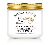 Vela de anuncio de bebé para abuelos, ideas de anuncio de embarazo, velas perfumadas, un nieto más para mimar el embarazo, regalo para abuela y abuelo