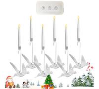 Vela de árbol de Navidad con mando a distancia | Decoración navideña Icicle Flying Birds Elk LED Candle with Remote Timer for Indoor Tree Home Fireplace Table Party