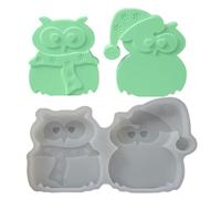 Vela de aromaterapia con forma de búho 3D, silicona, molde de resina animal para aromaterapia, yeso, arcilla, cemento, chocolate, pastel, jabón, decoración navideña de invierno