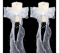 Vela de Bautizo con Protección Antigoteo, Colector de Gotas, Protector de Goteos con Lazo para Comunión, Boda y Cumpleaños