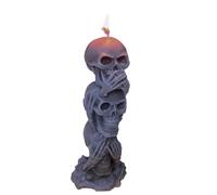 Vela de calavera triple de Halloween, velas de decoración de Halloween, velas espeluznantes, 3 cabezas de calavera, decoración de terror para ambiente espeluznante, hogar,