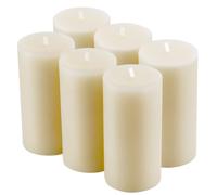 Vela de cera de abeja natural de 2 x 4 pulgadas a granel, vela de cera de abeja pura sin humo y orgánica, ligero aroma a miel, paquete de 6, color blanco roto