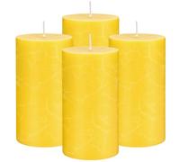 Vela de Citronela Grande, 4 Velas Pilar - 50 x 100 mm,Velas Decorativas para Jardín, Terraza, Tiempo de Combustión 120 Horas, Aroma Fresco, Sin Humo, Sin Goteo