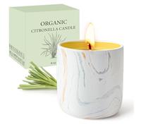 Vela de Citronela para Exteriores, 8oz,100% Natural Candle Cera de Soja, Cerámica Decorativa, cera de Soja Natural, para Interior, Velas Aromaticas para Exteriores, Interiores, Jardín, hogar, 50H