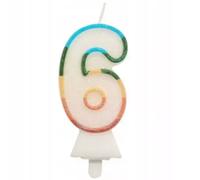 Vela de colores con número 8.5 cm - 6