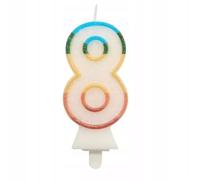 Vela de colores con número, 8.5 cm - 8