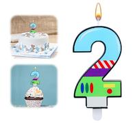 Vela de cumpleaños con temática de dibujos animados, decoración de pastel de cumpleaños de dibujos animados, dos decoraciones de cumpleaños infinito y más allá, juguete robot astronauta, suministros